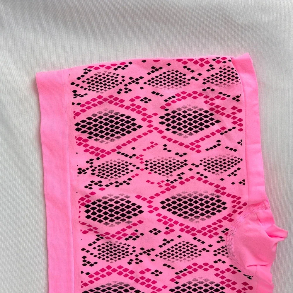 No‎ Boundaries Pink Snakeskin Activewear Tank Top and Boy Short Set Large 12-14